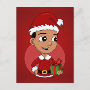 Cartes Pour Fêtes Annuelles Caricature de garçon de Noël hispanique