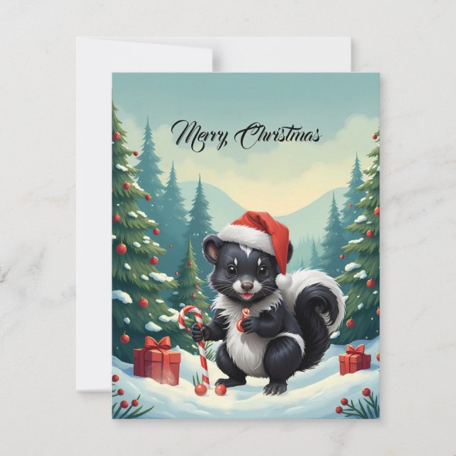 Cartes Pour Fêtes Annuelles Caricature de la peau de Noël mignon (Devant)
