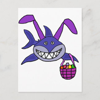 Cartes Pour Fêtes Annuelles Caricature de lapin de Pâques de requin drôle