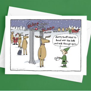 Cartes Pour Fêtes Annuelles Caricature de Noël amusante de la compagnie aérien