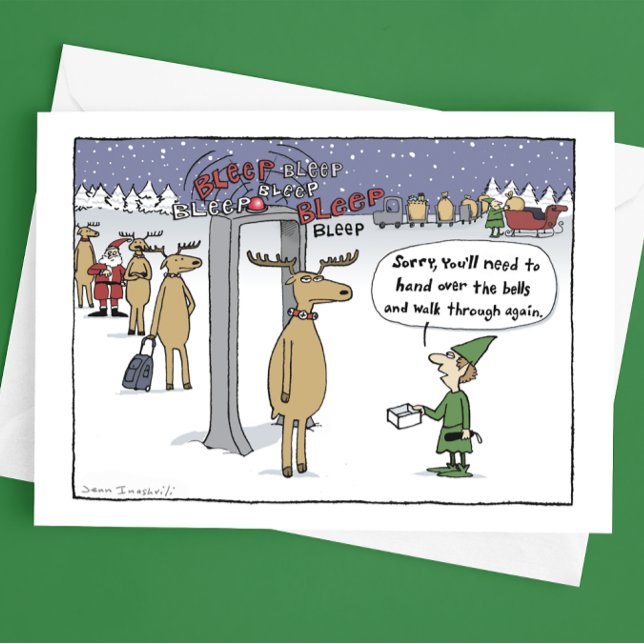 Cartes Pour Fêtes Annuelles Caricature de Noël amusante de la compagnie aérien (Créateur téléchargé)