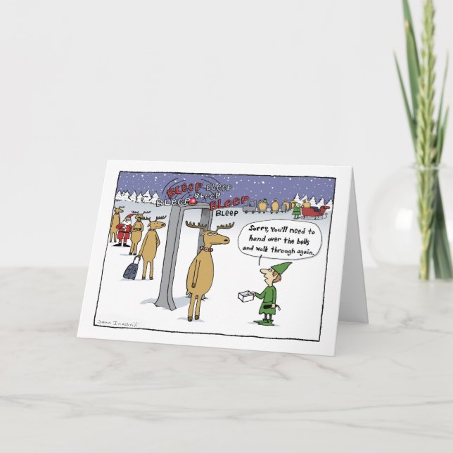 Cartes Pour Fêtes Annuelles Caricature de Noël amusante pour la compagnie aéri (Devant)
