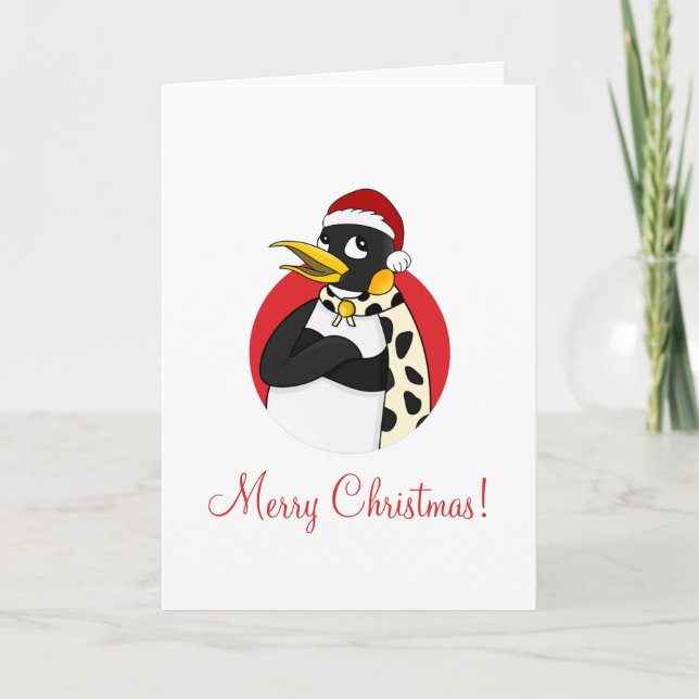 Cartes Pour Fêtes Annuelles Caricature de Noël de Noël de l'empereur souriant (Devant)