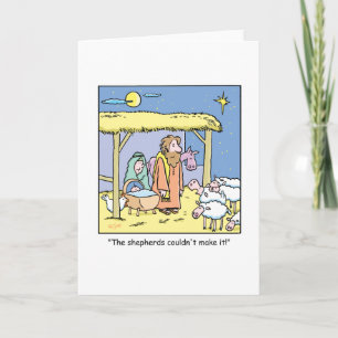 Cartes Pour Fêtes Annuelles Caricature de Noël Jésus scène stable