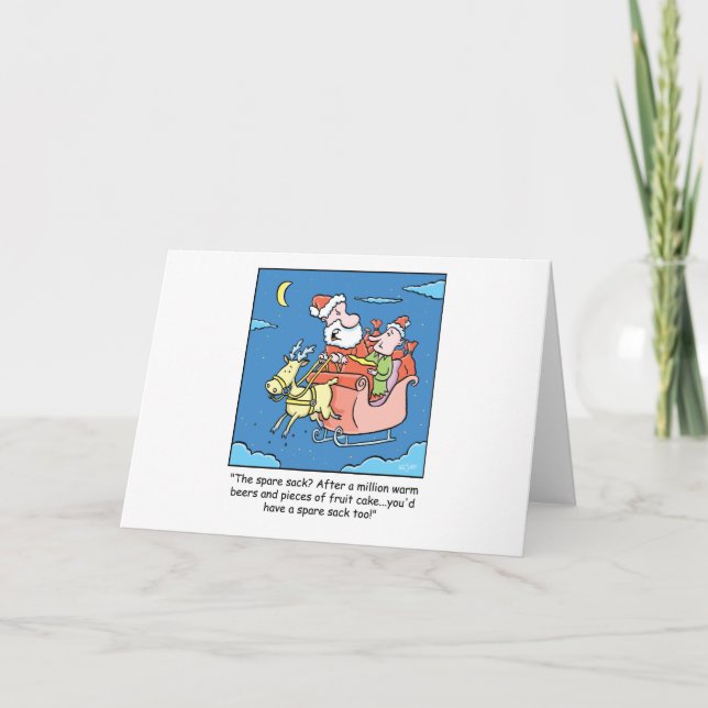 Cartes Pour Fêtes Annuelles Caricature de Noël Santa Claus Sick (Devant)