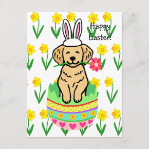 Cartes Pour Fêtes Annuelles Caricature de Pâques Golden Retriever