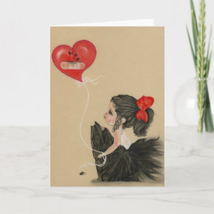 Cartes Pour Fêtes Annuelles Caricature de petite fille triste