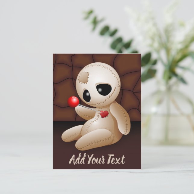 Cartes Pour Fêtes Annuelles Caricature de poupée vaudou en amour (Debout devant)