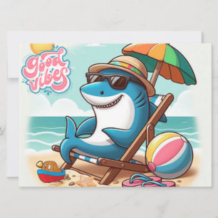 Cartes Pour Fêtes Annuelles Caricature de requin caricaturale