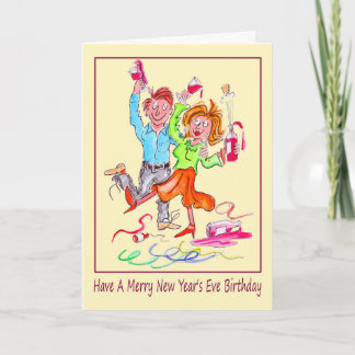 Cartes Pour Fêtes Annuelles Caricature du Nouvel An pour l'anniversaire de la 