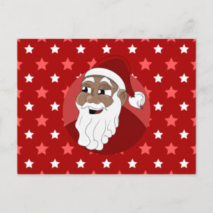 Cartes Pour Fêtes Annuelles Caricature du Père Noël noir