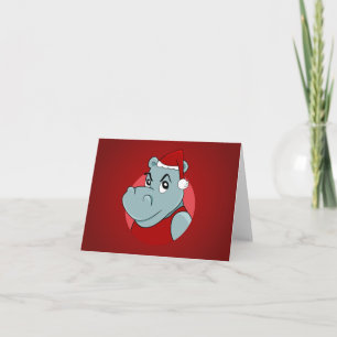 Cartes Pour Fêtes Annuelles Caricature hippo de Noël