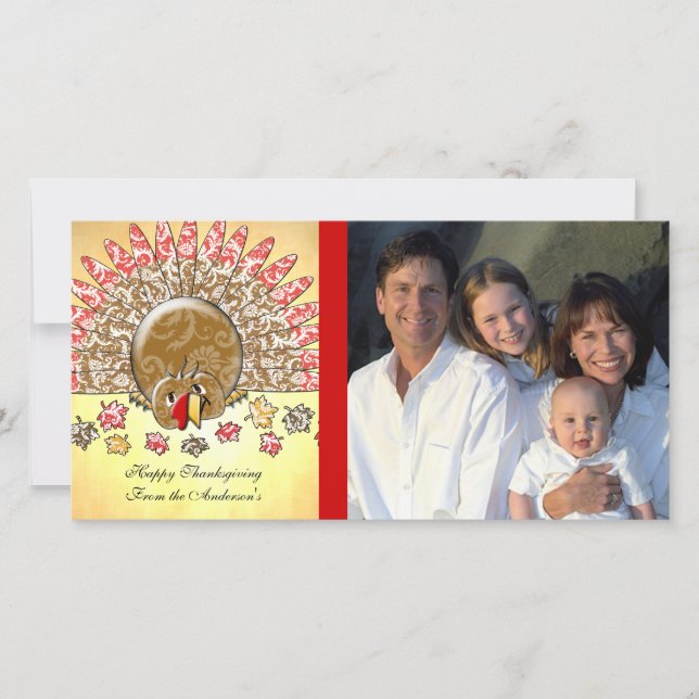 Cartes Pour Fêtes Annuelles Caricature mignonne Thanksgiving Turquie (Devant)