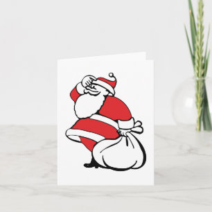 Cartes Pour Fêtes Annuelles Caricature Noël Jolly Père Noël, sac de jouets