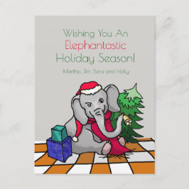 Cartes Pour Fêtes Annuelles Caricature personnalisée de Noël Eléphant