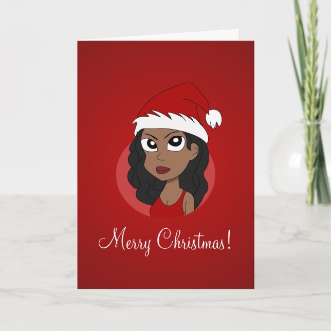 Cartes Pour Fêtes Annuelles Caricature pour fille de Noël (Devant)