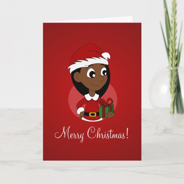 Cartes Pour Fêtes Annuelles Caricature pour fille de Noël (Devant)