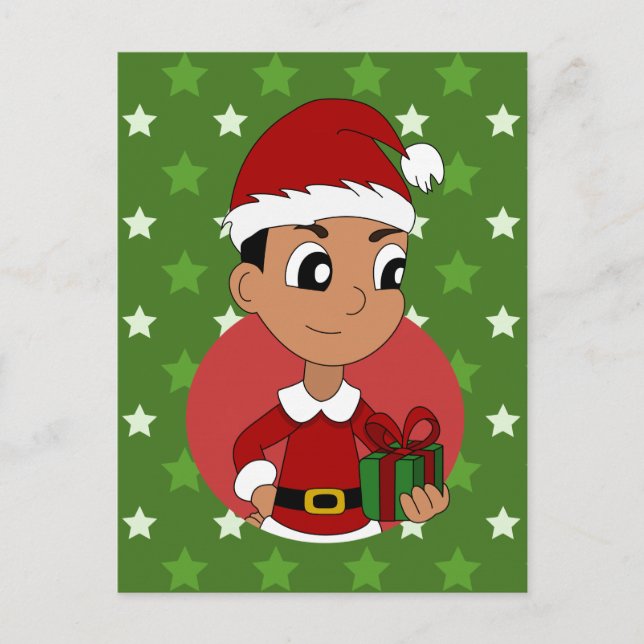Cartes Pour Fêtes Annuelles Caricature pour garçon de Noël (Devant)