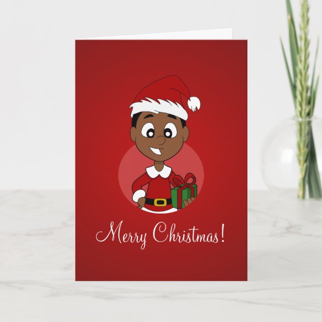Cartes Pour Fêtes Annuelles Caricature pour garçon de Noël (Devant)