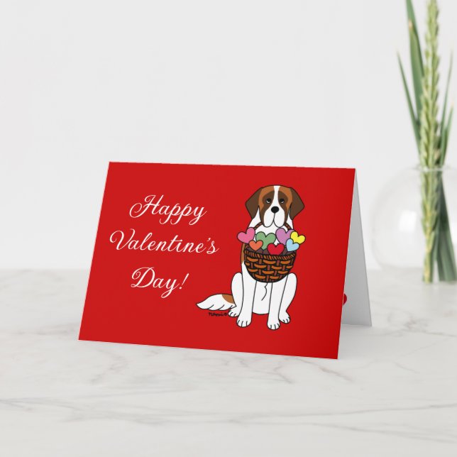 Cartes Pour Fêtes Annuelles Caricature Saint Bernard Saint Valentin (Devant)