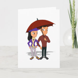 Cartes Pour Fêtes Annuelles Caricature sur mesure pour jeunes couples heureux