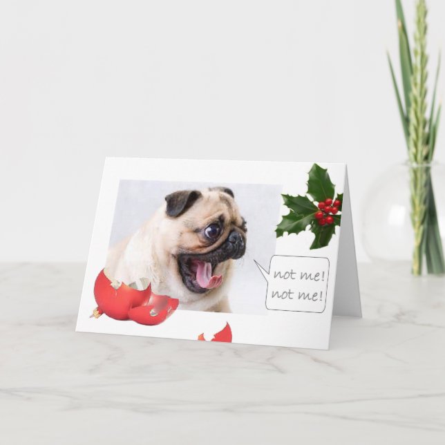Cartes Pour Fêtes Annuelles Carlin de Noël coquin (Devant)