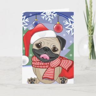 Cartes Pour Fêtes Annuelles Carlin d'hiver et de Noël