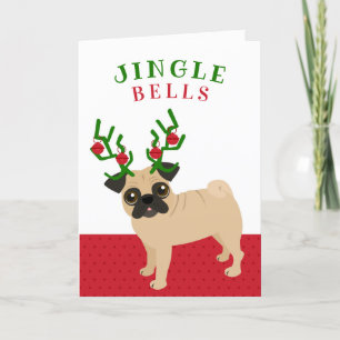 Cartes Pour Fêtes Annuelles Carlin mignon de tintements du carillon avec Noël