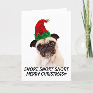 CARTES POUR FÊTES ANNUELLES CARLIN NOËL. SNORT SNORT. JOYEUX NOËL!