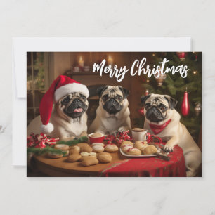 Cartes Pour Fêtes Annuelles Carlins de Noël