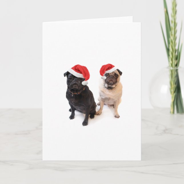 Cartes Pour Fêtes Annuelles carlins de noël (Devant)