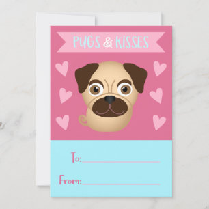 Cartes Pour Fêtes Annuelles Carlins et baisers La Saint Valentin des enfants