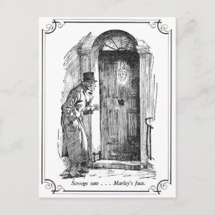 Cartes Pour Fêtes Annuelles Carol de Noël : Le visage de Marley
