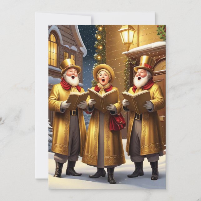Cartes Pour Fêtes Annuelles Caroleurs de Noël (Devant)