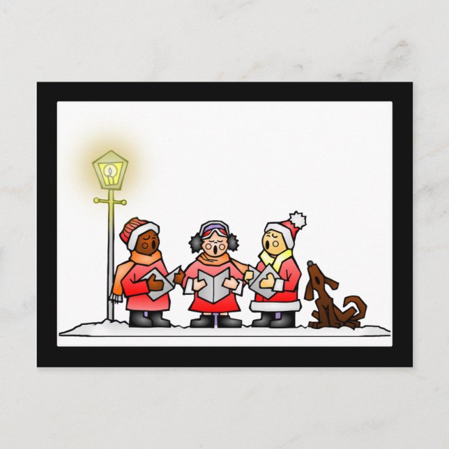 Cartes Pour Fêtes Annuelles Caroleurs de Noël (Devant)