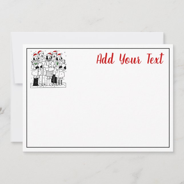 Cartes Pour Fêtes Annuelles Caroleurs de Noël avec Noël de neige (Devant)