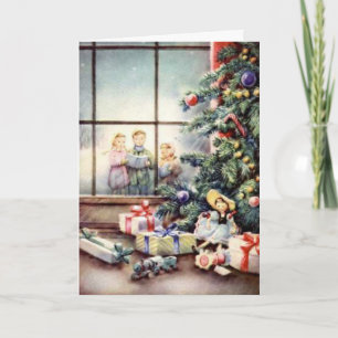 Cartes Pour Fêtes Annuelles Caroleurs de Noël dans la fenêtre