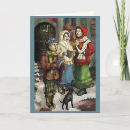 Cartes Pour Fêtes Annuelles Caroleurs de Noël Dickensiens peindre Personnalise