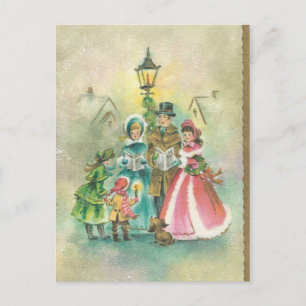 Cartes Pour Fêtes Annuelles Caroleurs de Noël Vintage