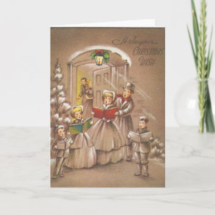 Cartes Pour Fêtes Annuelles Caroleurs de Noël Vintage