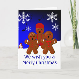 Cartes Pour Fêtes Annuelles Caroleurs en pain d'épices Joyeux Noël