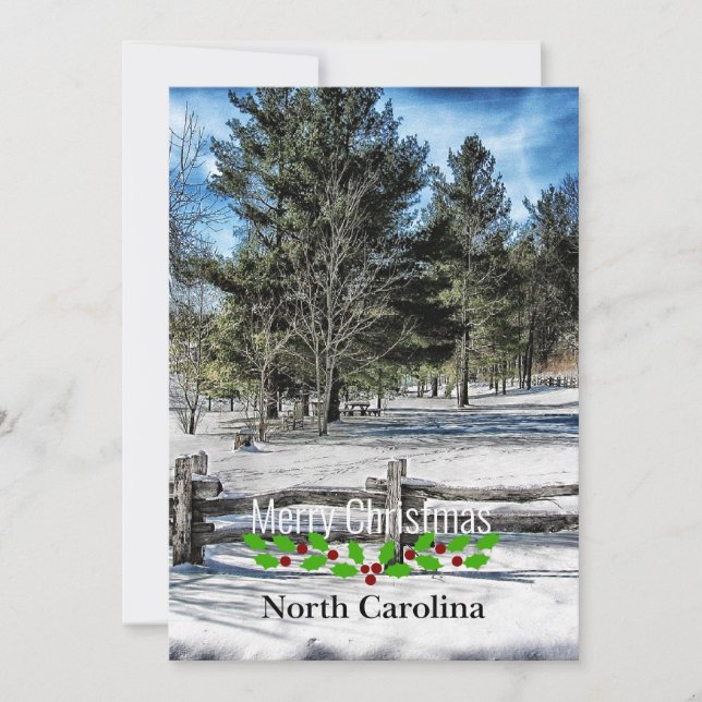 Cartes Pour Fêtes Annuelles Caroline du Nord, Joyeux Noël, (Devant)