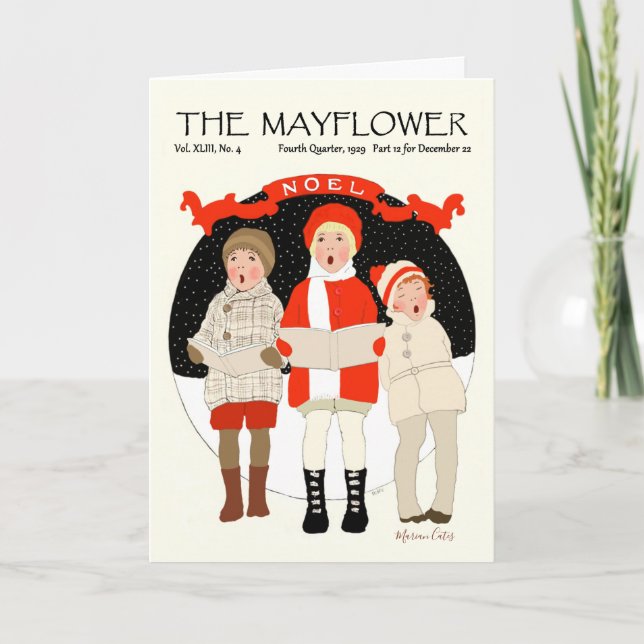 Cartes Pour Fêtes Annuelles Caroling Children (Devant)