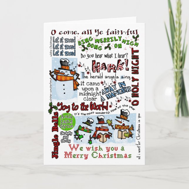 Cartes Pour Fêtes Annuelles Caroling Snowbirds (Devant)