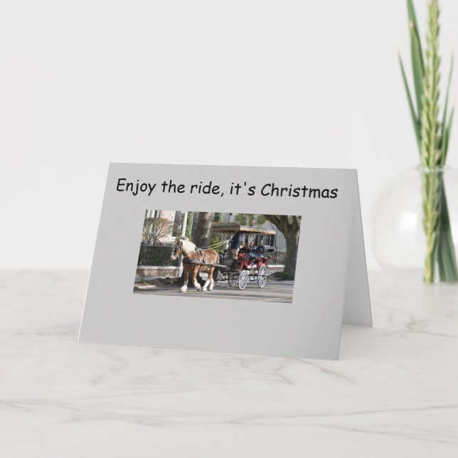 CARTES POUR FÊTES ANNUELLES CARRAIGE RIDE NOËL SATISFAIT (Devant)