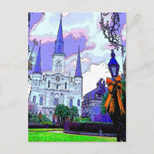 Cartes Pour Fêtes Annuelles Carré de New Orleans Jackson à Noël (Devant)
