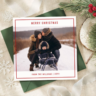 Cartes Pour Fêtes Annuelles Carré photo moderne Joyeux Noël