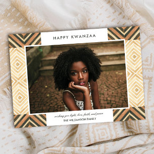 Cartes Pour Fêtes Annuelles Carreaux d'aquarelle moderne Kwanzaa Beige Pho