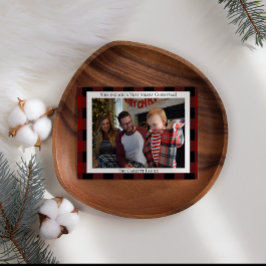 Cartes Pour Fêtes Annuelles Carreaux Rouges Ajoutez Votre Propre Image Noël