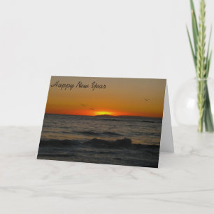 Cartes Pour Fêtes Annuelles Carte-Coucher du soleil de salutations de saison